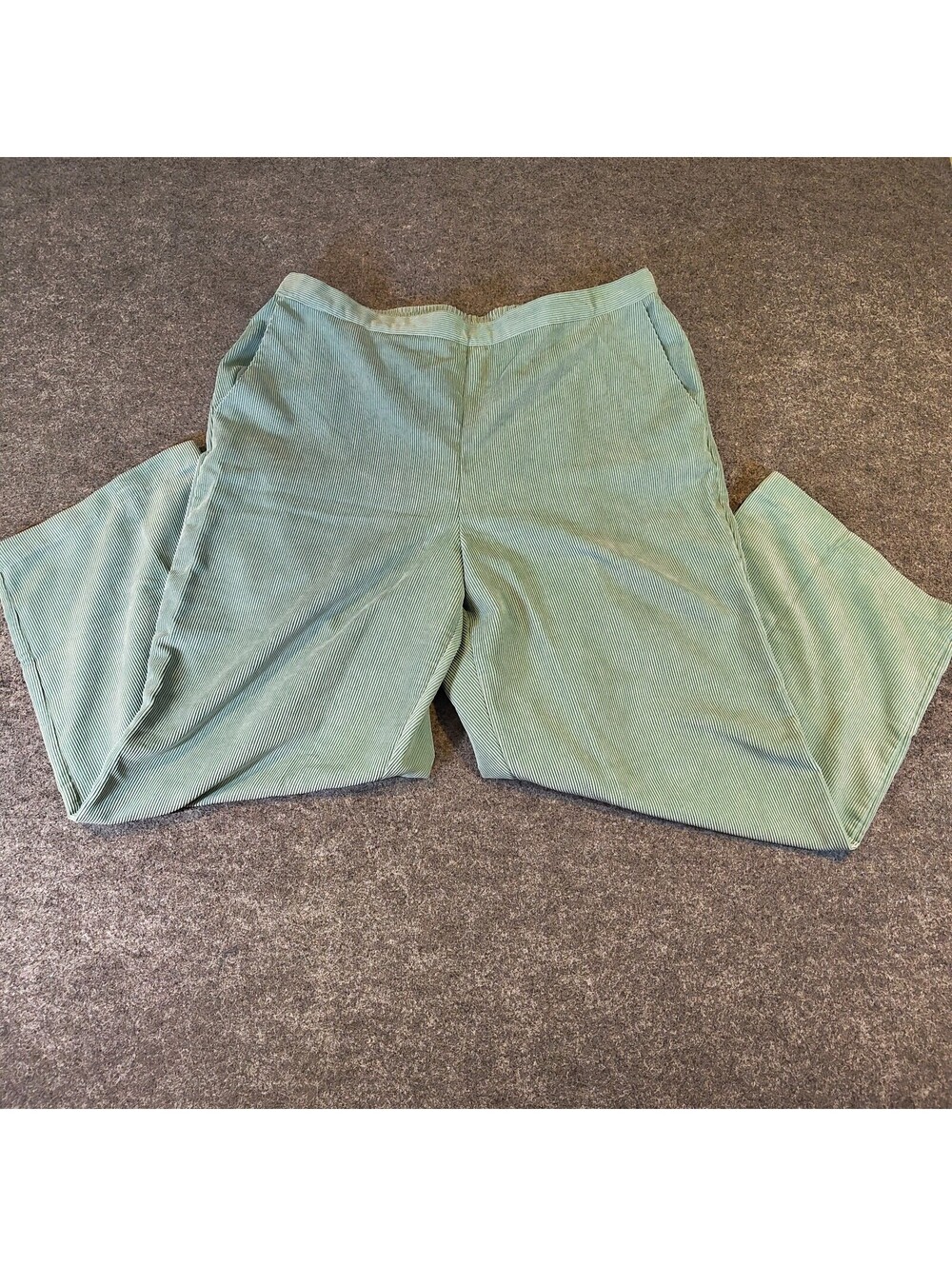 Alfred Dunner Sage Green Corduroy Pull On Casual Pants Women's Size 18